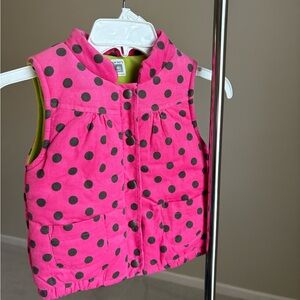 Carter's Pink and Brown Polka Dot Vest